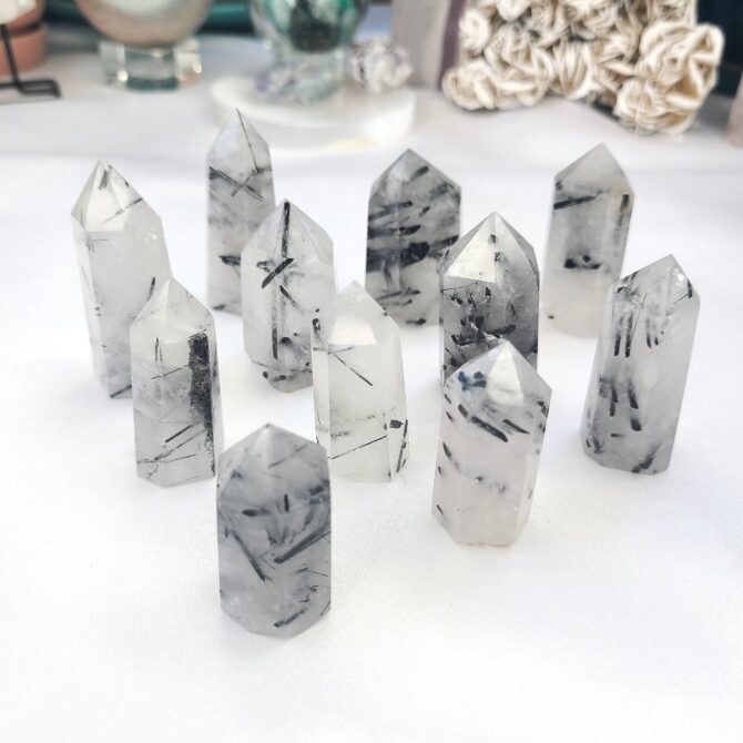 Black Tourmaline Quartz mini point